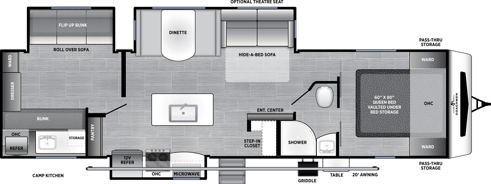 Freedom Express Ultra Lite 320BHDS Floorplan